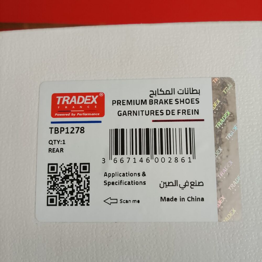 IMG_20260603_160041 Tradex France Premium Rear Brake Shoe Set (Part No. TBP1278)