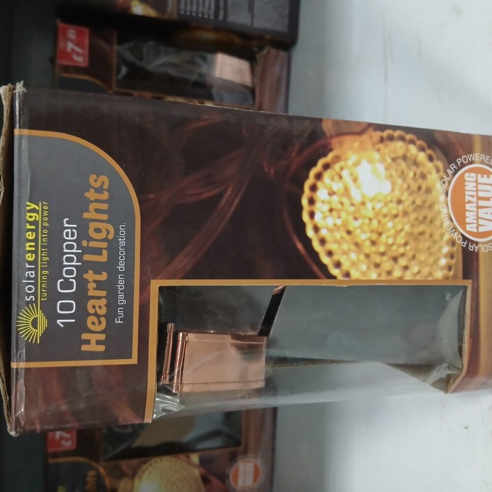 10 Copper Heart Solar Lights