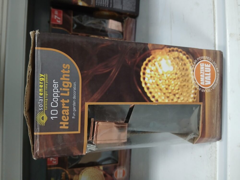 10 Copper Heart Solar Lights