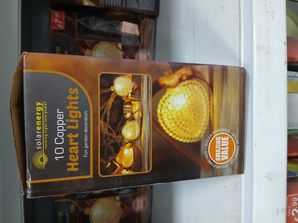 10 Copper Heart Solar Lights