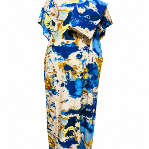 028c2a64-6399-42bf-aaa2-91b854b2f699 Caftan — Blue & White Batik Print