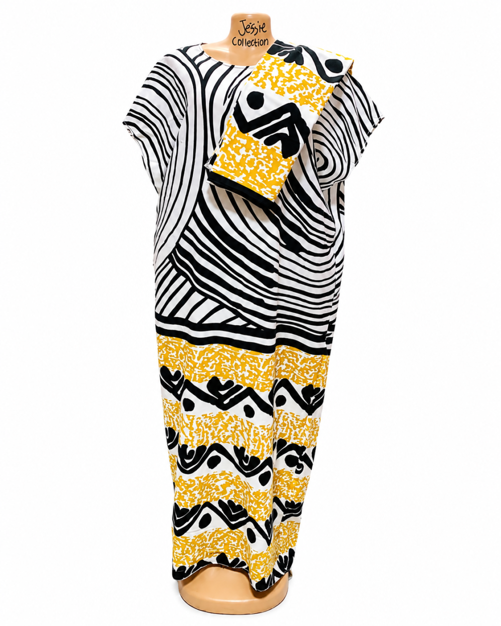 1c8593cf-9e6a-45ba-9207-678dfbb49a0f Caftan — Black & White Wave Print