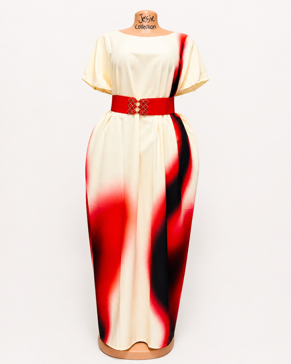 1ff0c4c6-c9e9-4502-b774-deb76f65b3c4 Caftan — Cream with Red Ombré Stripe