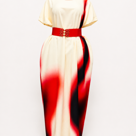 1ff0c4c6-c9e9-4502-b774-deb76f65b3c4 Caftan — Cream with Red Ombré Stripe