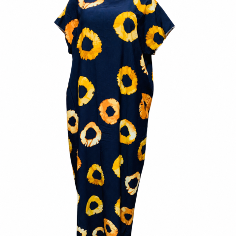 3b5e54e3-0e2c-4f6e-885a-ef469382bb1f Caftan — Navy with Gold Sunflower Print