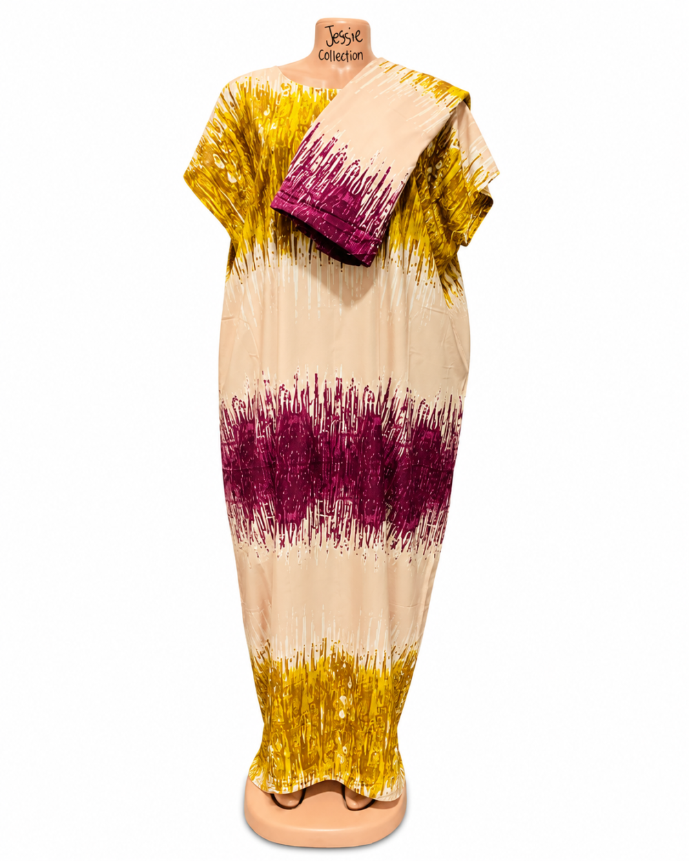 68c37f83-2dfa-42ed-8617-38b10f8039cd Caftan — Gold & Burgundy Ombré Print
