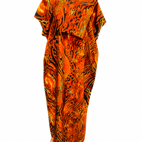 6c9bf950-8652-4dec-a14d-fe6afd788df7 Caftan — Orange Tribal Print