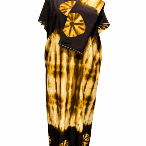 Caftan — Black & Gold Tie-Dye Print