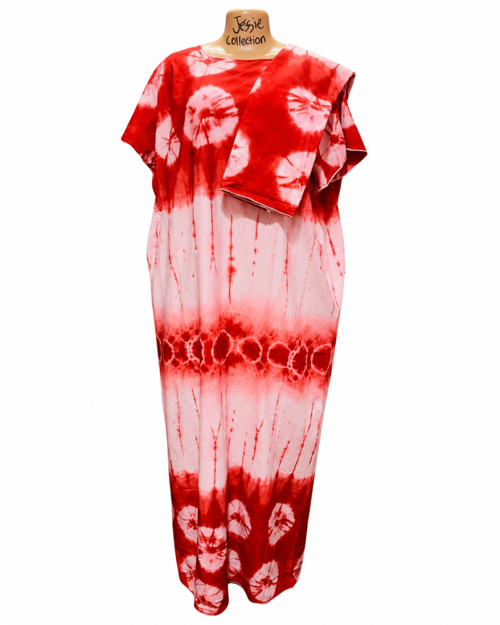 9c835482-9a01-4581-81b3-39bca91f376d Caftan — Red & White Tie-Dye