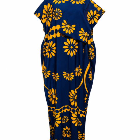 9dcf19ce-bb99-4161-832c-ffcc07b25794 Caftan — Navy with Gold Floral Print