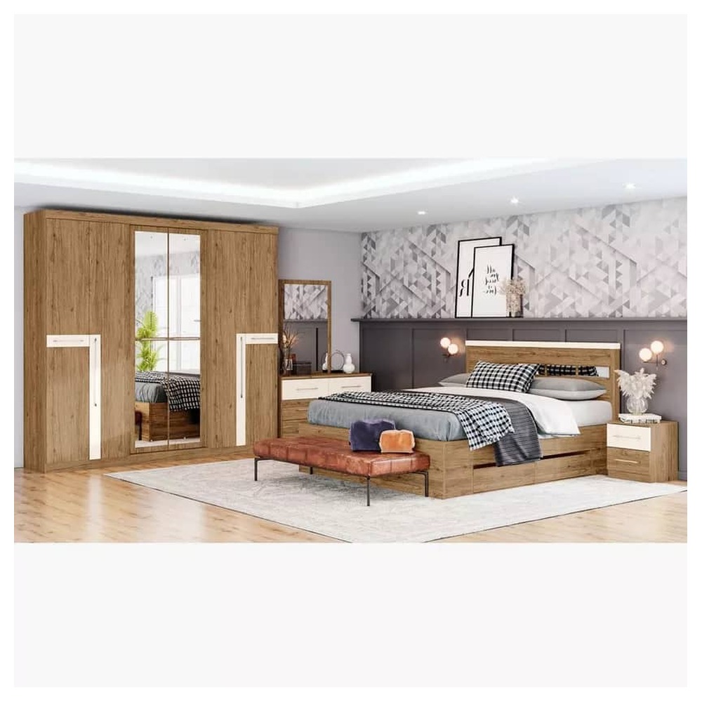 BRASILIA BED+NIGHTSTAND+DRESSER