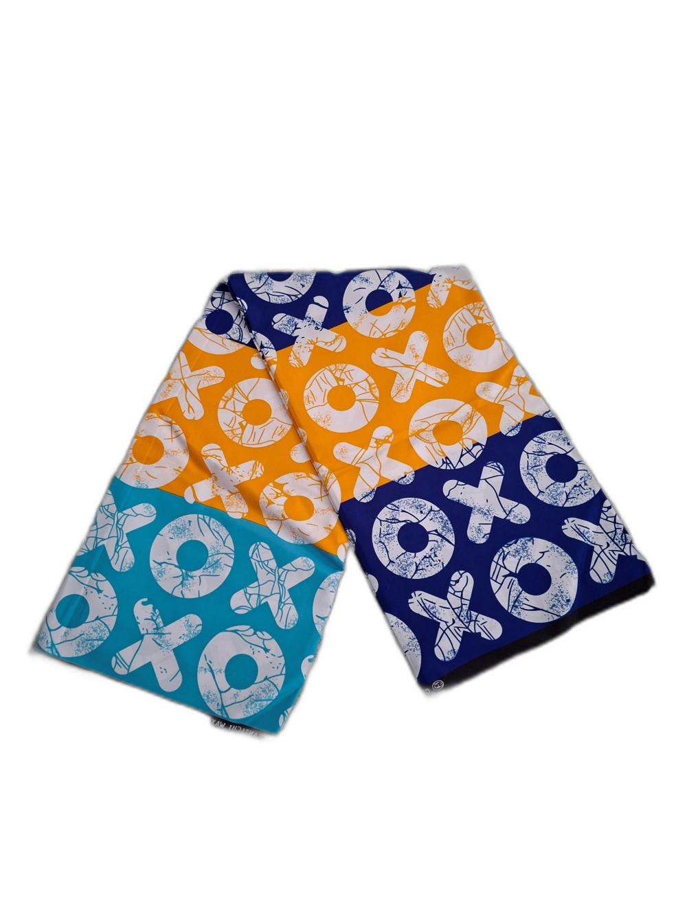 Chitenje Wrap — Blue, Orange & White Print Chitenje Wrap — Blue, Orange & White Print