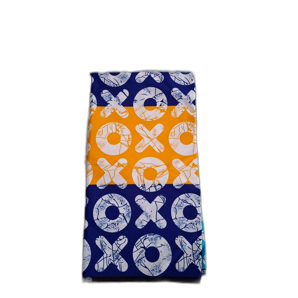 Chitenje Wrap — Blue, Orange & White Print2 Chitenje Wrap — Blue, Orange & White Print