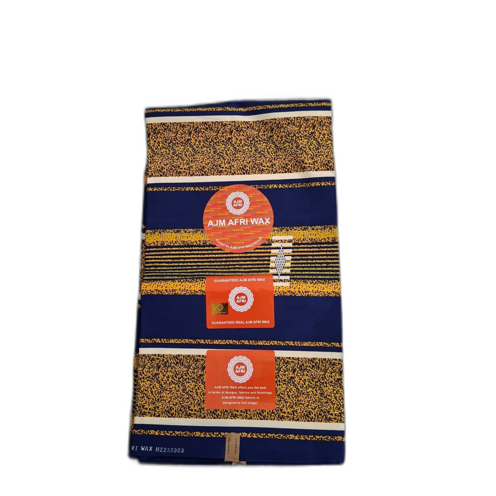 Chitenje Wrap — Brown & Blue Geometric Print