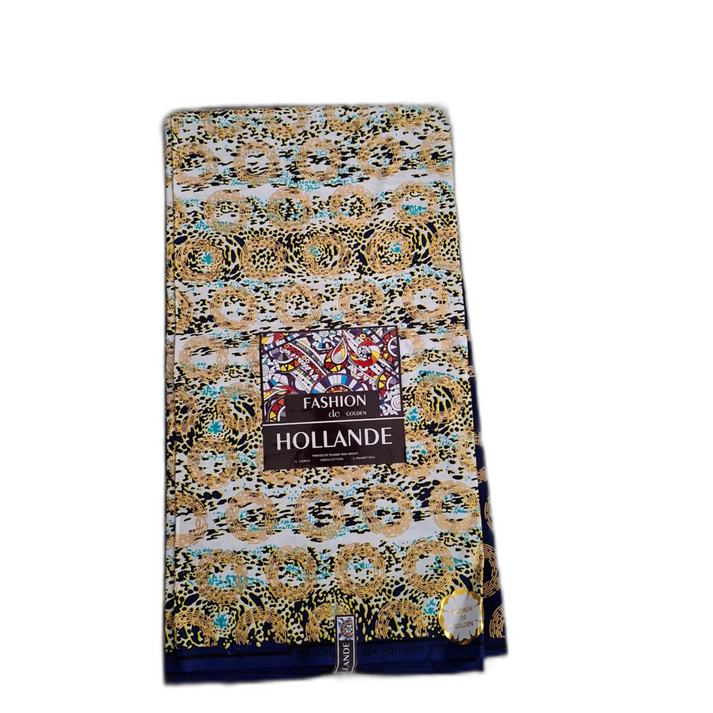 Chitenje Wrap — Cream & Navy Circle Print Chitenje Wrap — Cream & Navy Circle Print