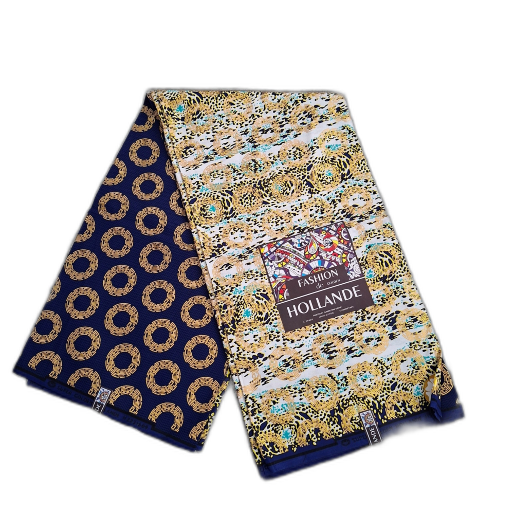 Chitenje Wrap — Cream & Navy Pattern Print Chitenje Wrap — Cream & Navy Circle Print