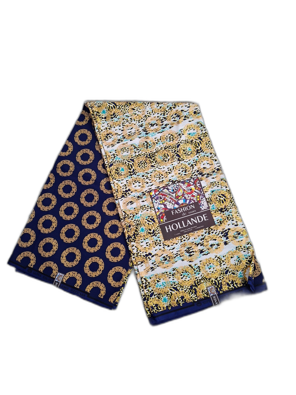Chitenje Wrap — Cream & Navy Pattern Print Chitenje Wrap — Cream & Navy Circle Print