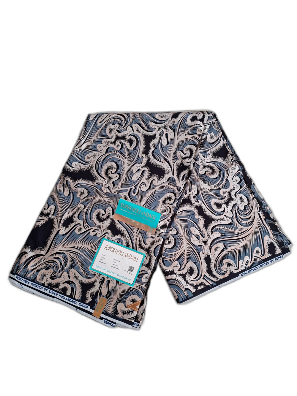Chitenje Wrap — Grey & Black Paisley Print