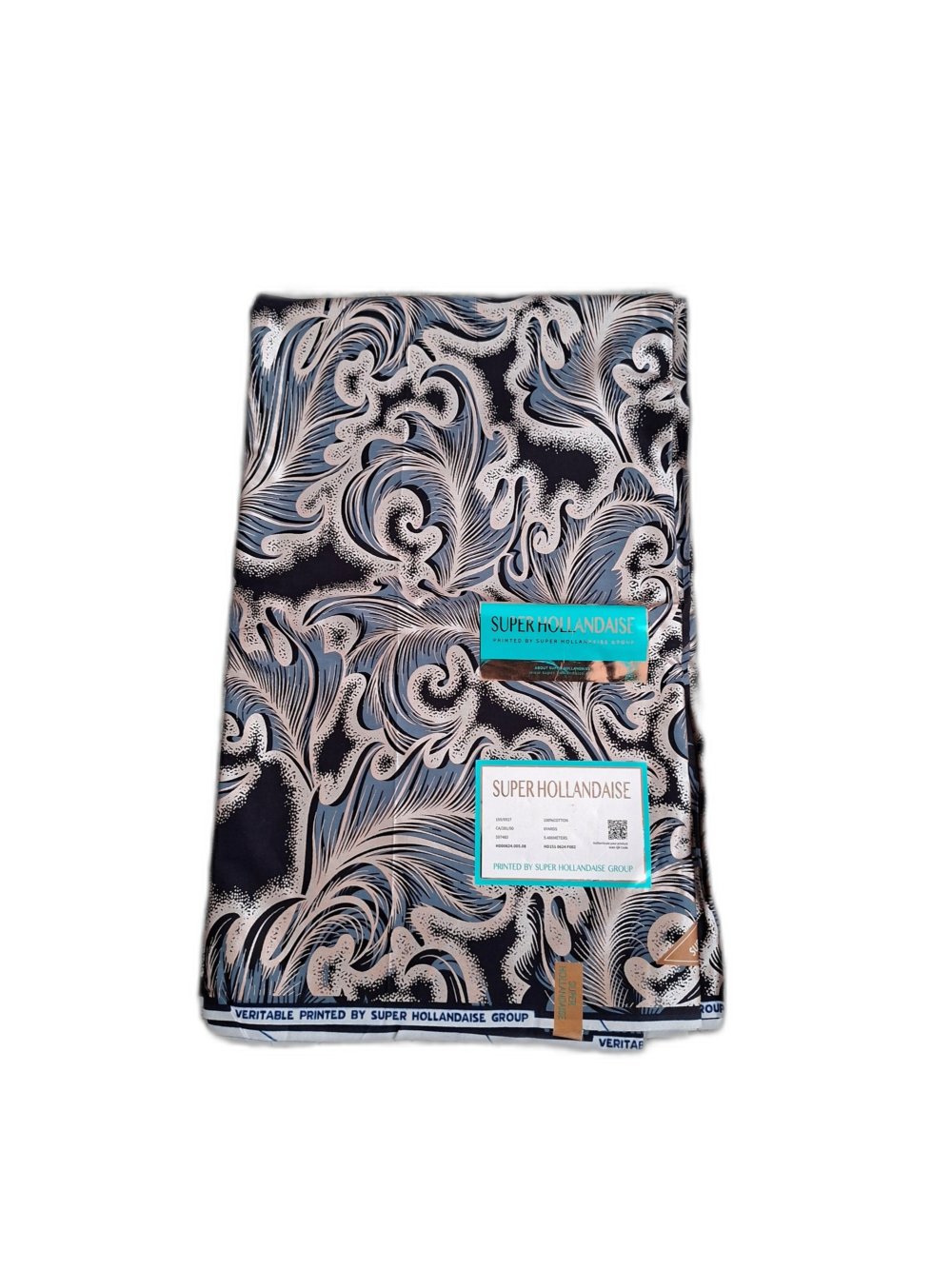 Chitenje Wrap — Grey & Black Paisley Print