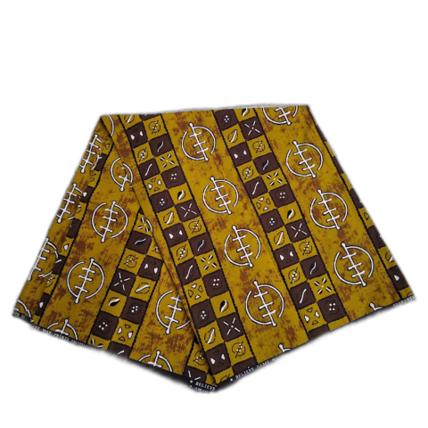 Chitenje Wrap — Mustard & Brown Print Chitenje Wrap — Mustard & Brown Print