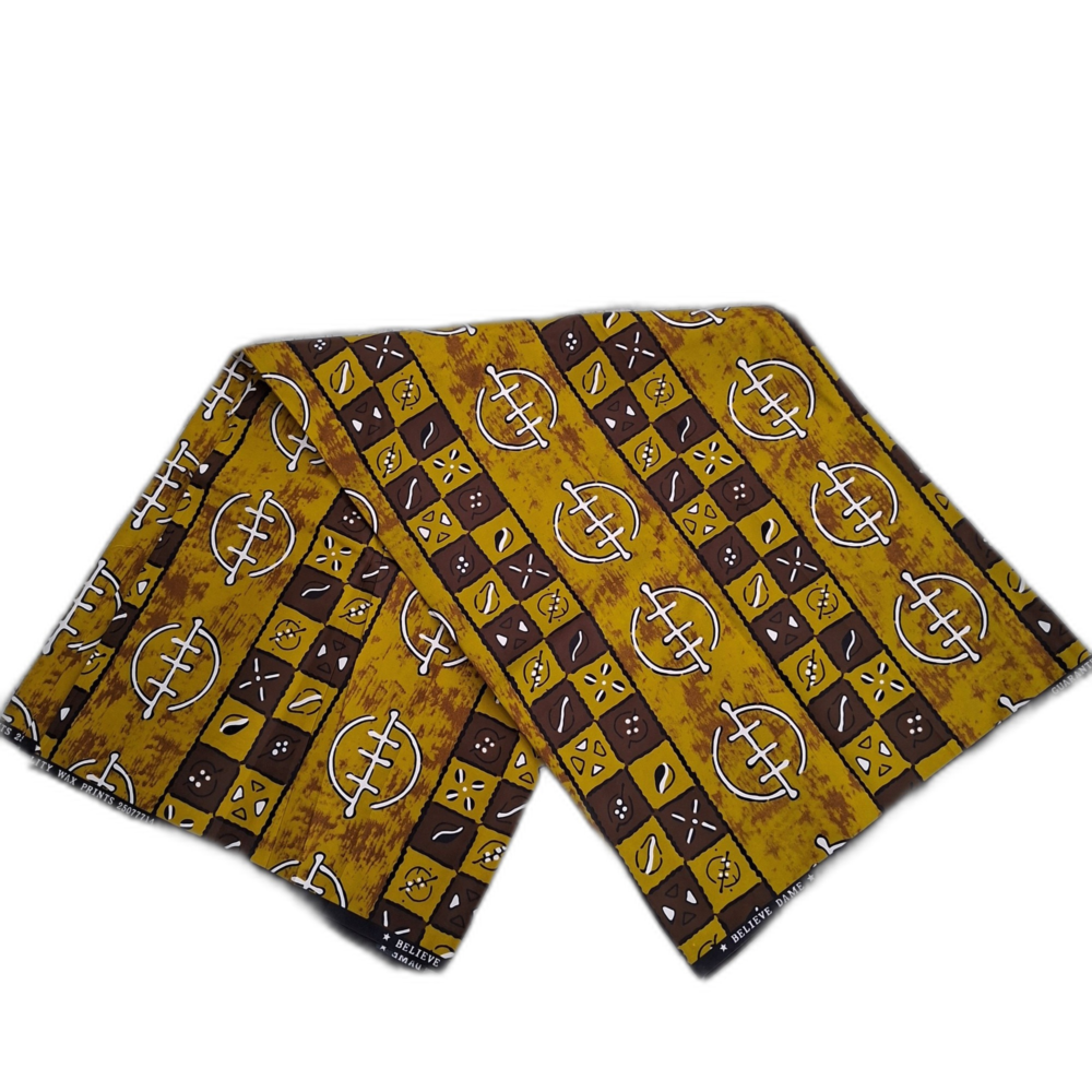 Chitenje Wrap — Mustard & Brown Print2 Chitenje Wrap — Mustard & Brown Print