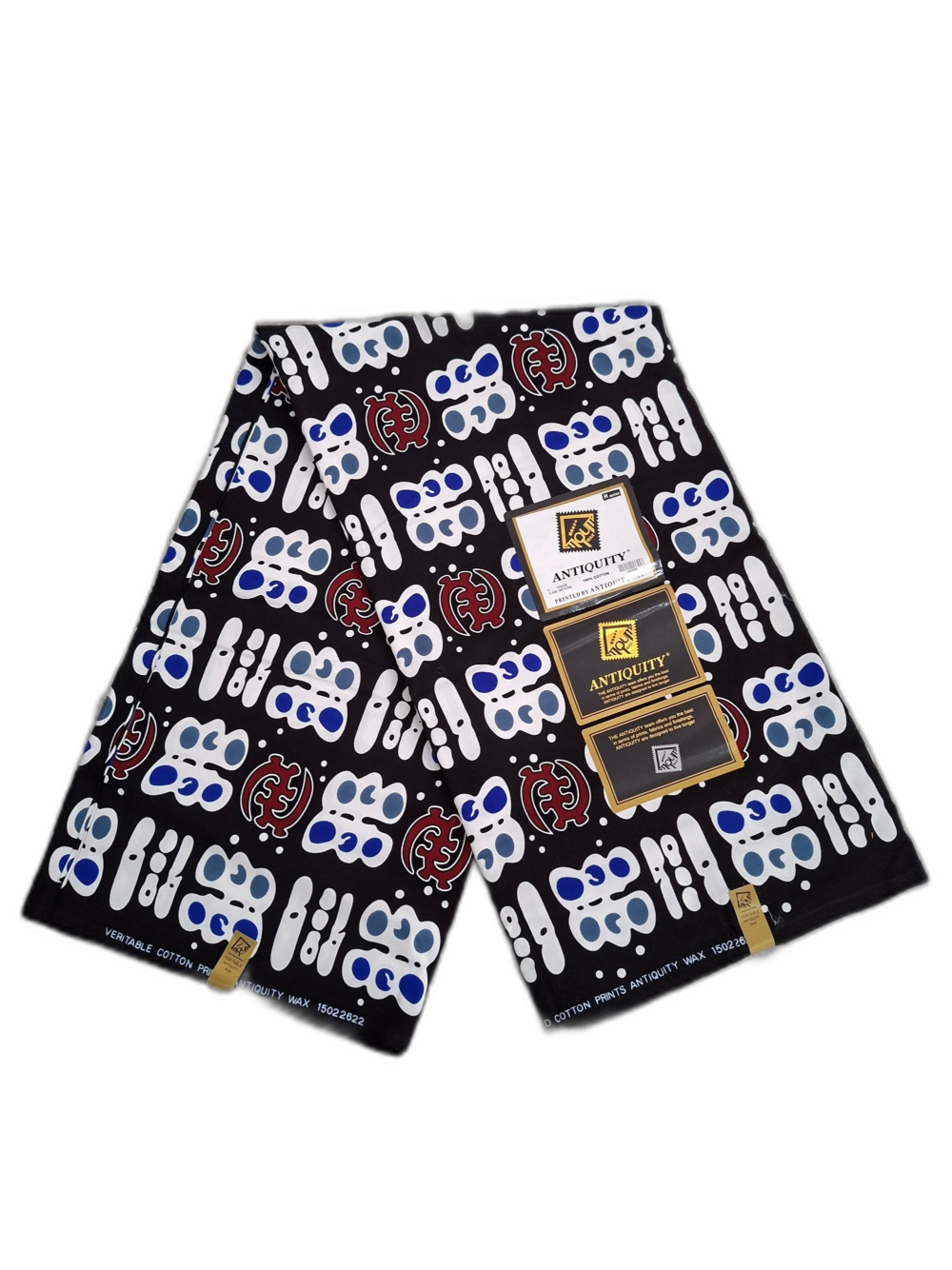 Chitenje Wrap — Navy & White Geometric Print Chitenje Wrap — Navy & White Geometric Print