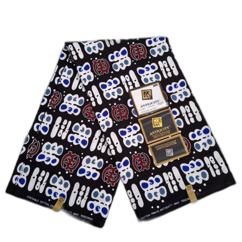 Chitenje Wrap — Navy & White Geometric Print Chitenje Wrap — Navy & White Geometric Print