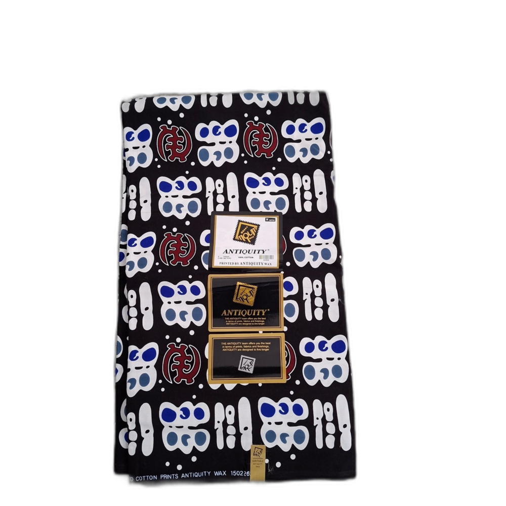 Chitenje Wrap — Navy & White Geometric Print2 Chitenje Wrap — Navy & White Geometric Print