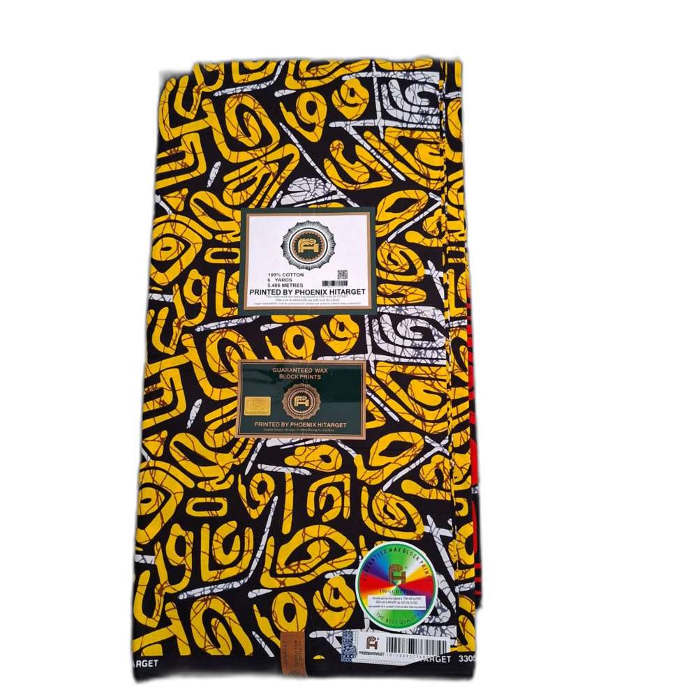 Chitenje Wrap — Yellow & Red Two-Tone Print2 Chitenje Wrap — Yellow & Red Two-Tone Print