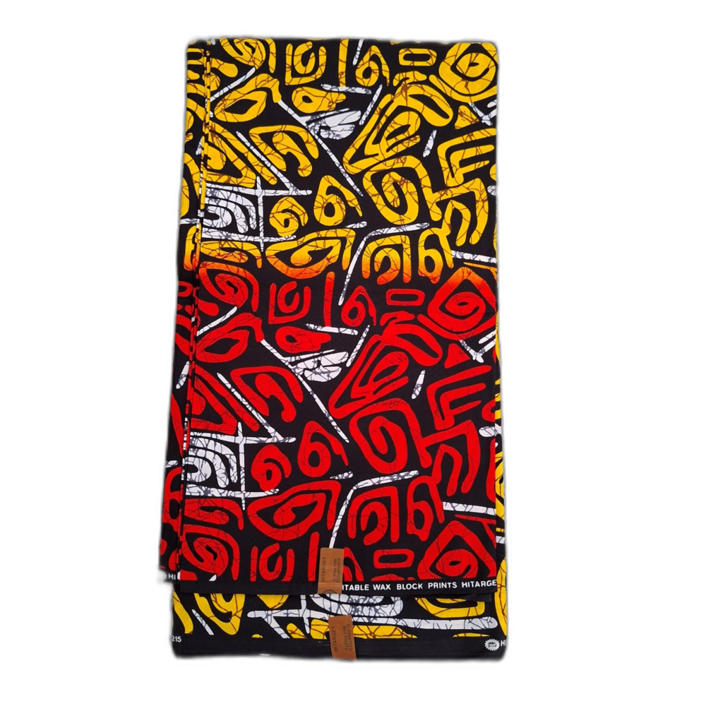 Chitenje Wrap — Yellow & Red Two-Tone Print3 Chitenje Wrap — Yellow & Red Two-Tone Print