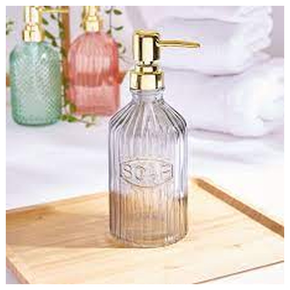 F_VEGA_GLASS_SOAP_DISPENSER_GREY_CS_5 F-VEGA GLASS SOAP DISPENSER - GREY-CS