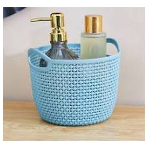 KNIT ROUND BASKET 3L AQUA