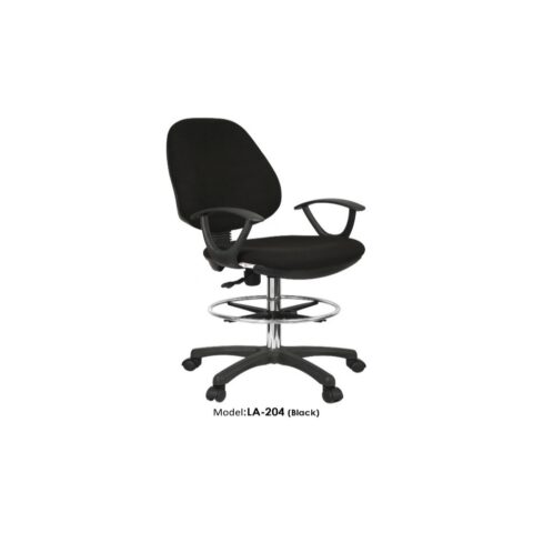 BLACK FABRIC COUNTER CHAIR
