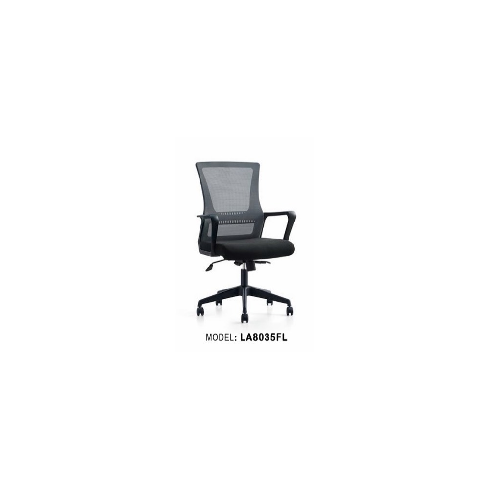 LA8035FL GREY+BLACK MEDIUM BACK OFFICE CHAIR