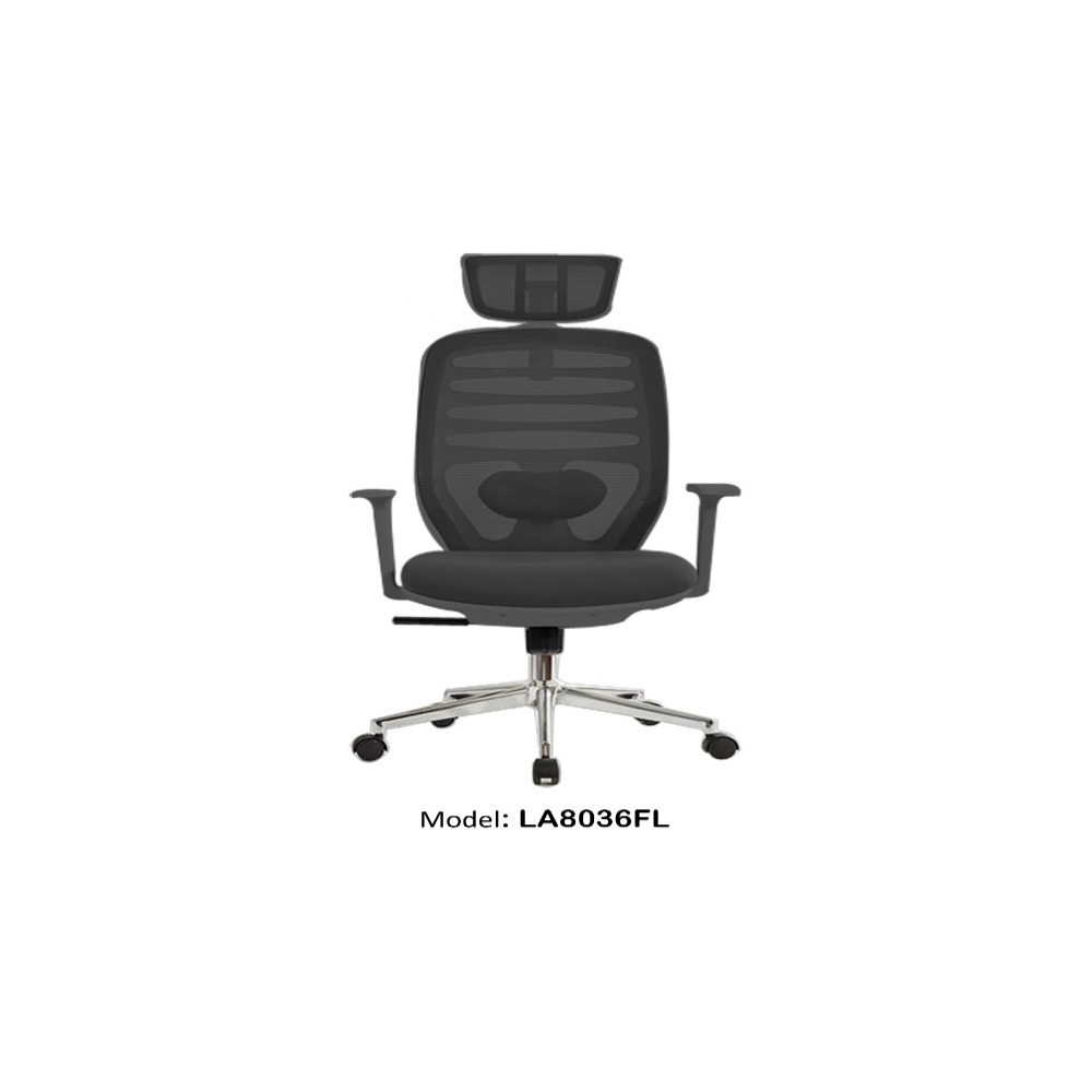 LA8036FL MEDIUM BACK BLACK OFFICE CHAIR