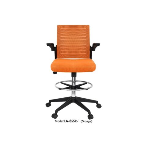 ORANGE FABRIC COUNTER CHAIR