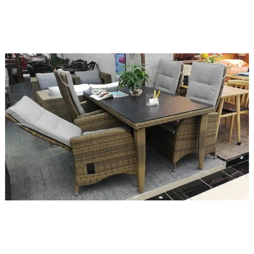 9813 " 4+1 RECLINER CHAIR OUTDOOR DINNING SET "