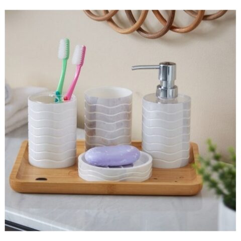 P- MARBLE S/4 BATHROOM ACCESSORIES SET  - WHITE