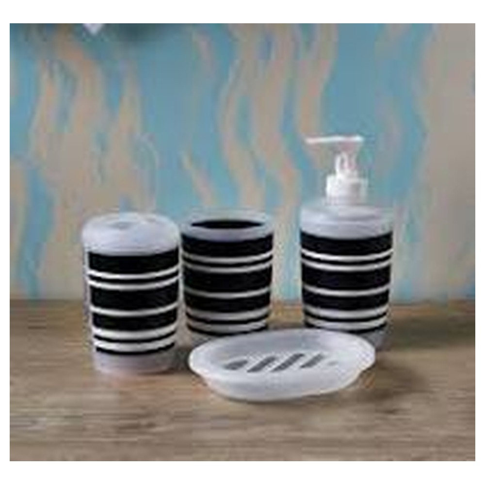P- STRIPE 4PCS BATH ACCESSORIES SET - MULTI-CS