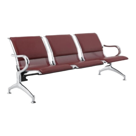 SJ8888CAM AIRPORT CHAIR PADDED MAROON 3 SEATER