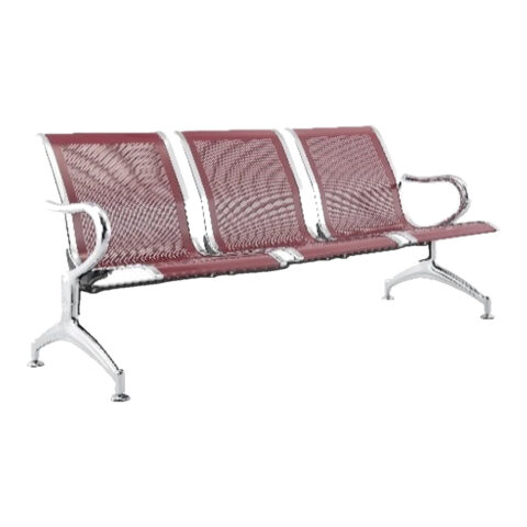 AIRPORT CHAIR UNPADDED MAROON 3 SEATER