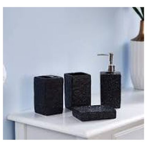 STONE FINISH BATH SET- BLACK SO4