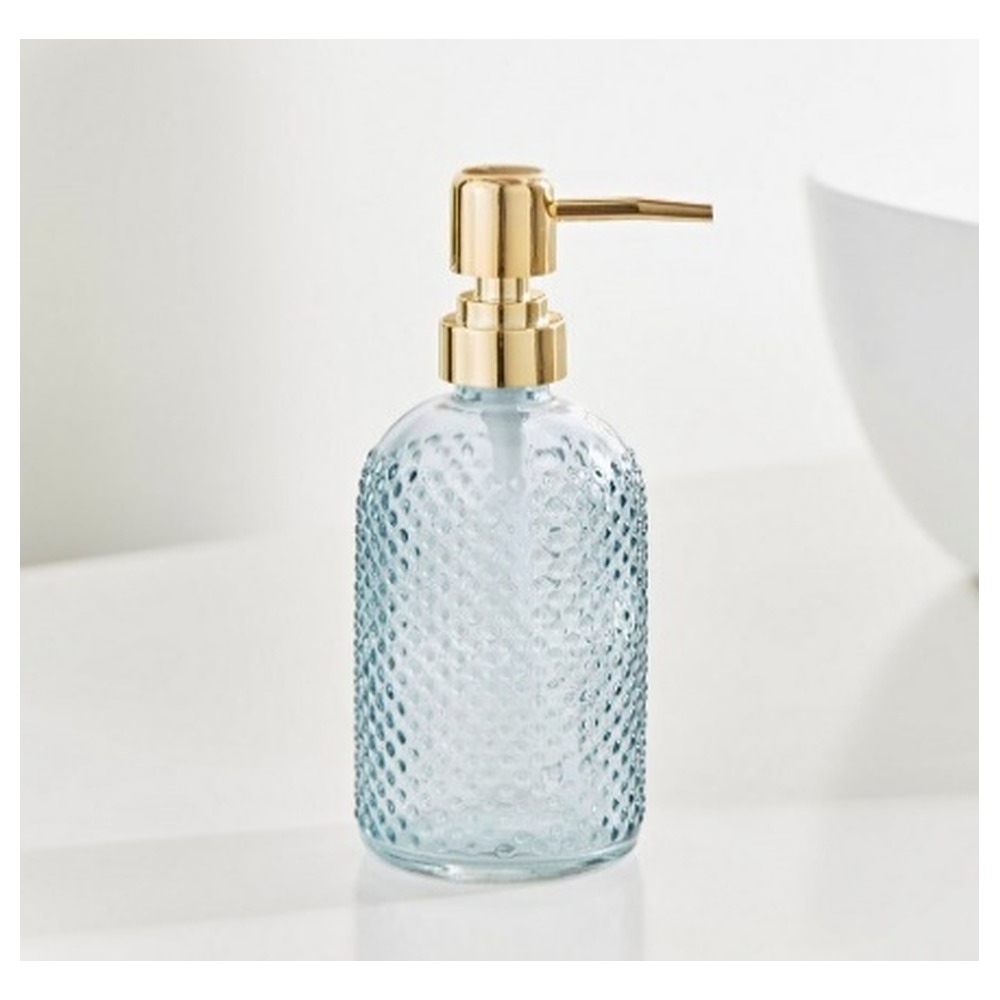 VEGA GLASS SOAP DISPENSER  BLUE