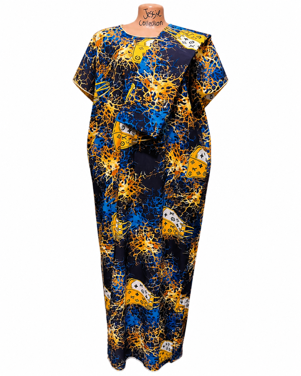 a21bac3b-9c62-4074-8e91-b7f44de6be76 Caftan — Navy & Gold Floral Print