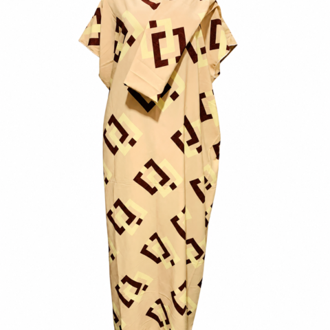 aa585bac-759f-435f-ae65-abff31f7ccb1 Caftan — Cream with Brown Alphabet Print