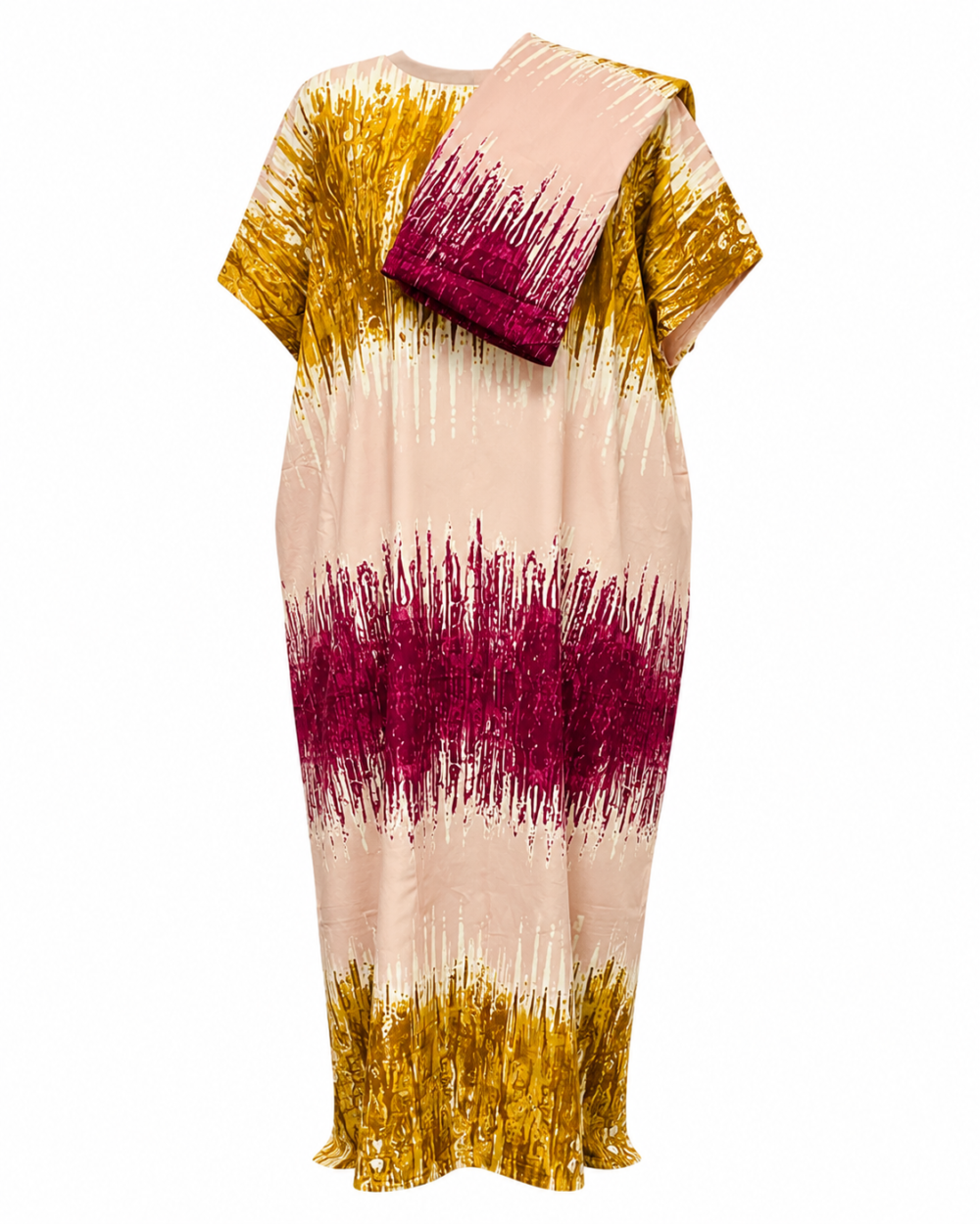 da15c558-40eb-41c7-8de6-e24c7d0a5767 Caftan — Gold & Burgundy Ombré Print