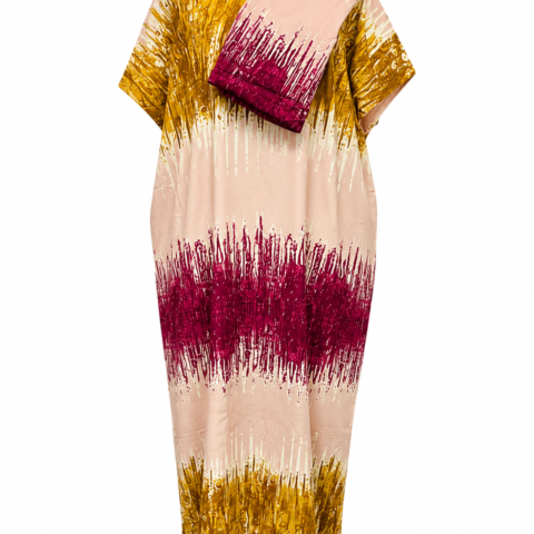 da15c558-40eb-41c7-8de6-e24c7d0a5767 Caftan — Gold & Burgundy Ombré Print