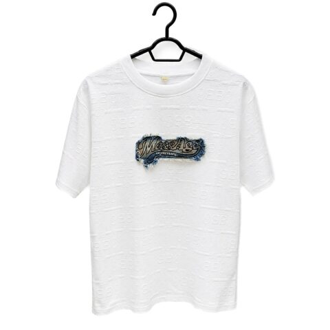 loveness_04 T-SHIRT White, Distressed Jacquard