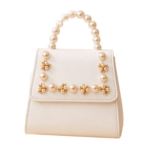 PEARL-EMBELLISHED HAND BAG