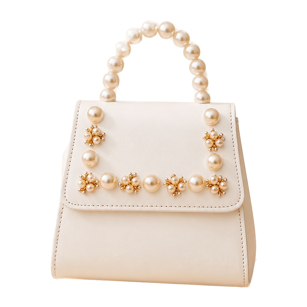 PEARL-EMBELLISHED HAND BAG